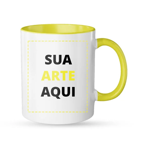 caneca personalizada alca amarelo