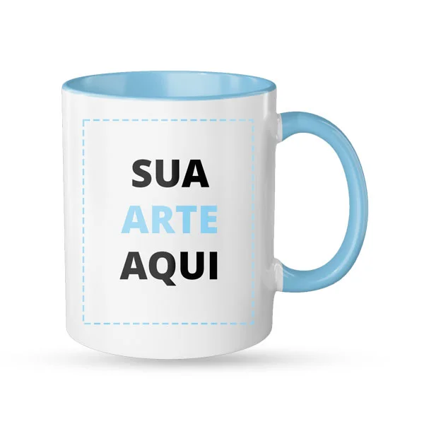caneca personalizada alca azul claro
