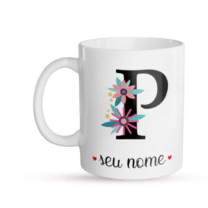 Caneca Personalizada Letra P frente