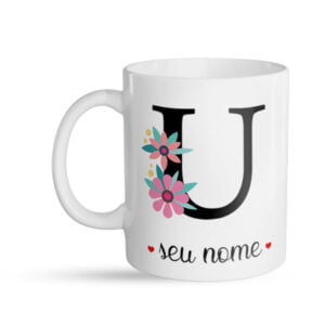 Caneca Personalizada Letra U frente