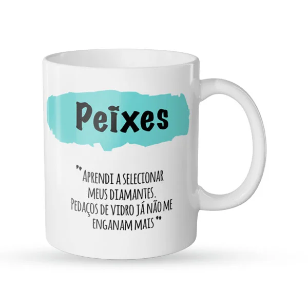 Caneca signo peixes frente